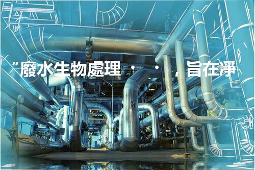 “廢水生物處理，旨在凈化水源，守護(hù)碧水藍(lán)天”